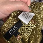 Beach Club New OHS Knit Mesh Metallic Shiny Sheer Net Crop Blouse Long Sleeve Vintage Y2k Knit Chunky Metallic Coverup  Party Photo 4