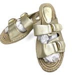 Joie  Cagney Leather Espadrille Gold Slide Sandals New! Photo 8
