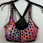 Victoria's Secret Sport Bra Front Zip Geometric Print High Impact Size 36DD Pink Photo 0