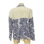 Sea New York Floral Lace Combo Tie Blouse Blue White Size 2 Photo 4
