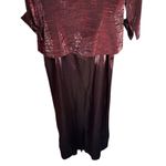 Alex Evenings Women Burgundy Metallic Jacquard 2 Pc Jacket Dress Set Size 14 Photo 14