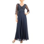 JKara Beaded Chiffon Long Sleeve A Photo 7