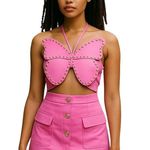 Derek Lam 10 Crosby Belamy Button-Front Mini Skirt Pink NWT Size 4 Photo 0