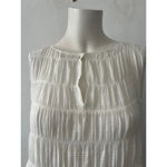 Max Studio sleeveless white cotton tiered flowy gathered house Dress Size L Photo 6