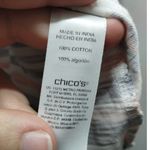 Chico's Size XL (3) Peach Blue Floral Striped Bateau Boat Neck Slub Cotton Tee Photo 6