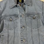 Nautica  Jeans Denim‎ Jacket Sz S Blue White Striped Classic Button Up Y2K Photo 3