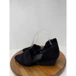 Eileen Fisher Black Suede Elastic Strap D'Orsay Block Heel Pumps Shoes 7.5 Photo 4