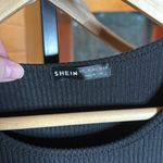 SheIn Black Ribbed Side Cut-Out Fitted Tank Size Medium 8/10 Photo 2