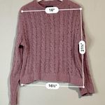 American Eagle  Women’s Long Sleeve Loose Knit Pullover Sweater Dusty Pink Medium Photo 4