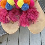 Rebecca Minkoff  Erika multicolored pom pom  leather upper slip on sandals Photo 7