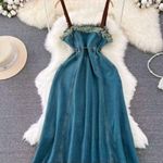 Unique Denim Midi Dress Photo 4