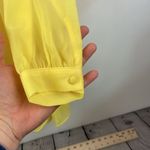 Vince Camuto  Yellow Chiffon Dress Baby Doll Split neck tiered long sleeve Small Photo 5