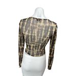 Urban Outfitters Brown Seamed Mesh Sheer Long Sleeve Pullover Crop Top Size S Photo 1
