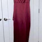 Windsor NWT  Lola Slit Satin Dress - Burgundy Photo 2