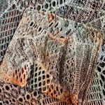 Boho Cover Up Open Knit Crochet Tunic Vest Oversized Top M Medium Brown Photo 4