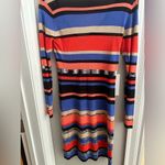 Trina Turk Womens Striped V-Neck Long Sleeve Dress Multi Colored Sheer Knit XS Photo 5