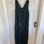 Johnny Was  Jade green velvet patterned maxi dress size small Photo 5
