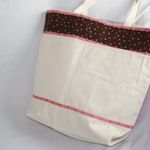 Big Canvas Tote Running Dog Beach Bag Coral and Brown on Tan NEW Photo 7