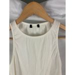 Naked Wardrobe  Ribbed Asymmetrical White Tie Side Tank Size Medium Photo 1