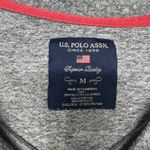 U.S. Polo Assn. Womens Heather Gray Sweater with Stripe Hem  - Size  Medium Photo 9