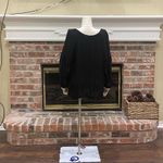 Badgley Mischka Studio black boho top with white trim and a tassel tie/ 1X / EUC Photo 10