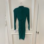 Betsy and Adam  Ruched Glitter-Knit Side-Slit Dress – Emerald Green, NWT Photo 4