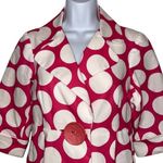 3 SISTERS Bubblegum Pink W/White Polka‎ Dot 3/4" Sleeve Button Jacket EUC Size S Photo 2