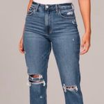 Abercrombie & Fitch Curve Love High Rise Mom Jeans: Medium Ripped Wash Photo 0