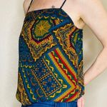 Allison Joy NWT Women’s Teal Tribal Abstract Printed Tank Top Photo 5