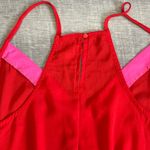 Main Strip Chiffon Colorblock Tank Top Womens Plus 3X Red Pink Feminine Flirty Photo 4