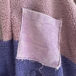 POL | Purple Colorblock Oversized Sherpa Half Zip with Corduroy Pocket | Large Photo 4