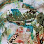 Chico's  Shirt Multicolor Tropical Flower Animal Print Long Sleeve Linen Collared Photo 9