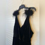 A loves A  Feather Puff Velvet Black Dress Photo 2