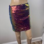 Forever 21 Sequin Cherry Sequin Skirt in Pink Oil Fishcale Open Leg Accent Photo 1
