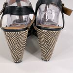 Torrid  T-Strap Peep Toe Woven Wedge Sandals Black/Tan-8W Photo 5