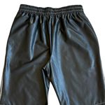 LNA Like New  Faux Leather Stretch High Rise Contrast Seam Pants Black Medium Photo 9