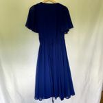 Lulus royal blue midi length wraparound dress v Photo 7