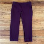 Talbots 🌺  Burgundy Flat Front Cropped Ankle Pants Sz 10P Photo 2