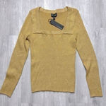 Lucy Paris Gold Square Neck Ribbed Top L Photo 0