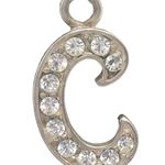 Chic Letter Silver Plated C Design Encrusted With Rhinestones Retro Pendant Photo 0