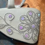 Vtg 90s Y2k Seventeen Platform sandals floral iridescent sequined size 7.5 White Photo 13