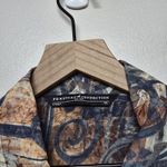 Peruvian Connection  XL Abstract Print Button Front Blouse Modal Rayon Long Sleev Photo 3