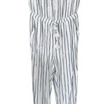 Forever 21 White & Blue Stripe Design  Strapless Jumpsuit Romper Women’s Size XL! Photo 0