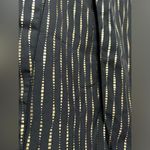 SheIn Woman’s  Hi-Low Tank Blouse Black Gold Stripe (392) Photo 1