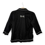 Vintage Erin London Black Linen Elephant Shirt Resortwear Vacation Style Small Photo 1