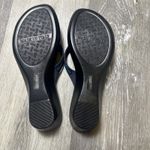 Italian Shoemakers Blue Leather and Rhinestone Wedge Sandals Size 8 Photo 4