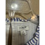J.Crew Blue White Stripe Tiered Ruffle Neck Sleeveless Midi Dress Size 12 Photo 1