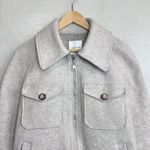 Avec Les Filles Jacket Womens Small Beige Felted Shacket Full Zip Collar Casual Photo 1