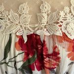 Blu Pepper  Floral Lace Trim Mini Dress (L) – Rayon Boho Flowy Romantic Staple Photo 4