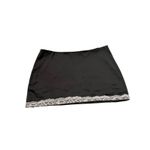 Edikted Women's Size MEDIUM Freya Black Satin Lace Trim Mini Skirt Photo 1